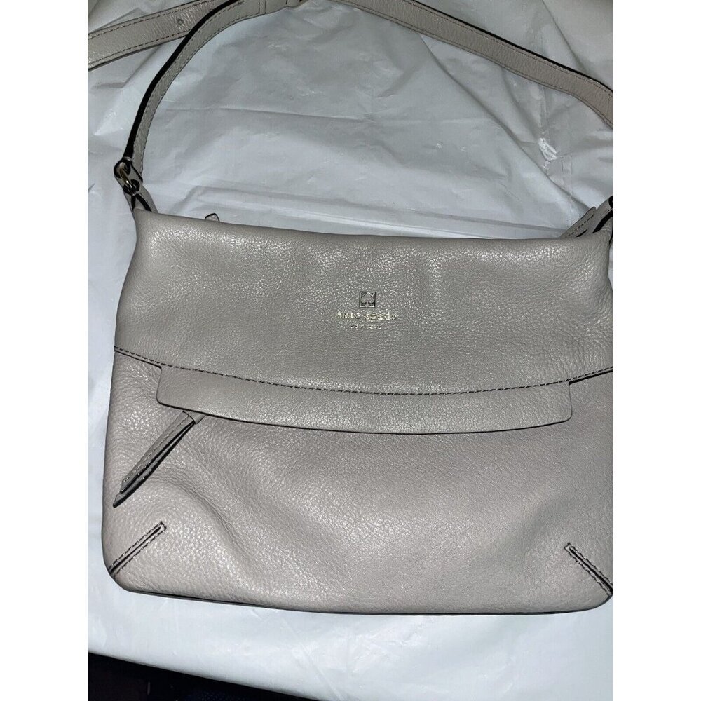 kate spade Pebbled Leather Crossbody Bag in Light Gray
